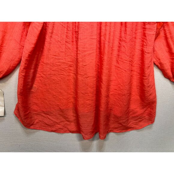 NWT John Paul Richard Peasant Blouse Large Coral Boho Casual Top Crochet Eyelet - Picture 13 of 13